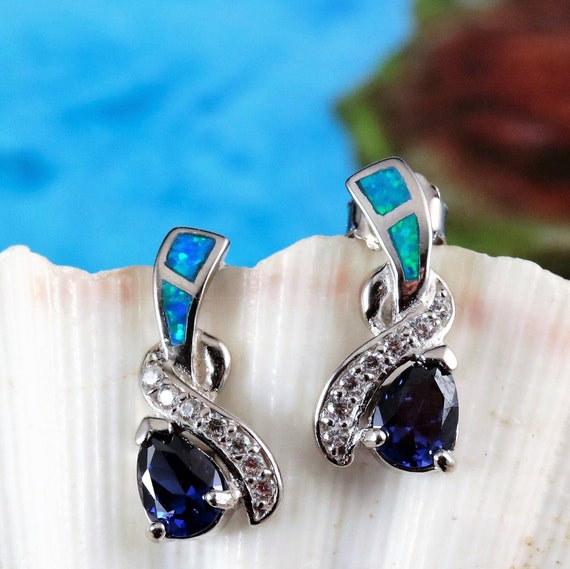 Boucles D'oreilles Puces En Argent 925 Rhodié Avec Pierre Bleue – 3 Mm, Neuf Avec étiquettes