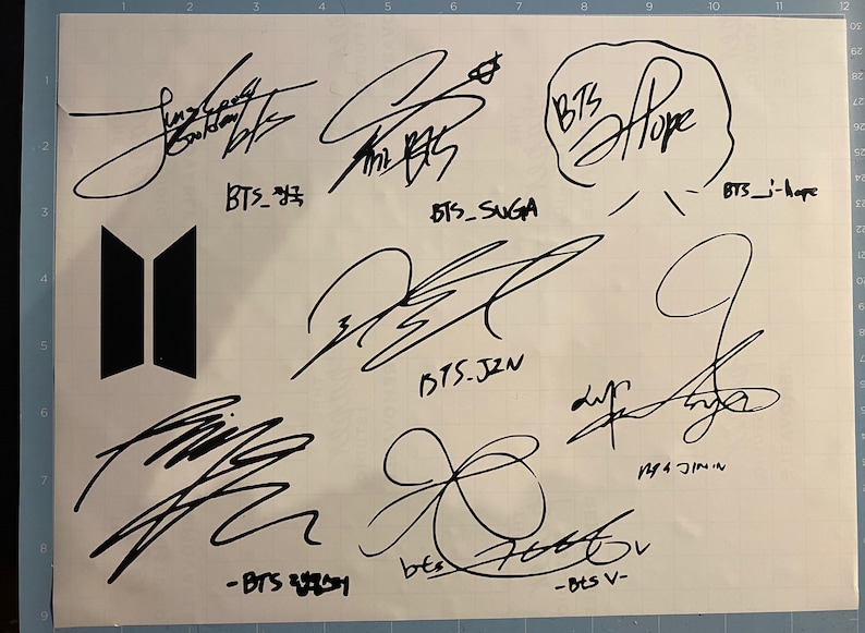 BTS Member Autograph Signature Decal ARMY Lightstick Car