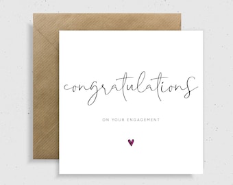 Engagement, Congratulations on Your Engagement, Engagement Card, Congratulations on Your Engagement Card, Engaged, Proposed, Congratulations