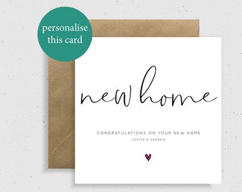 Personalised New Home Card, Premium New Home Card, New Home Card, New Home, First Home, Housewarming Card, New House Card, New Home Card UK