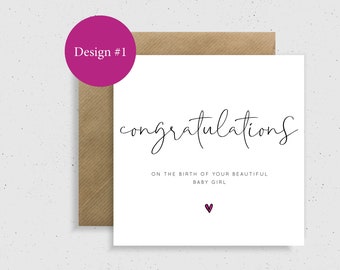 New Baby Card, Congratulations, Baby Boy Card, Baby Girl Card, New Baby Boy, New Baby Girl, Beautiful Baby, Congratulations New Baby, Baby