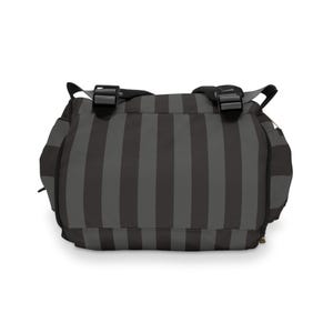 Striped Nylon Diaper Backpack, Baby Goth Nappy Bag image 5