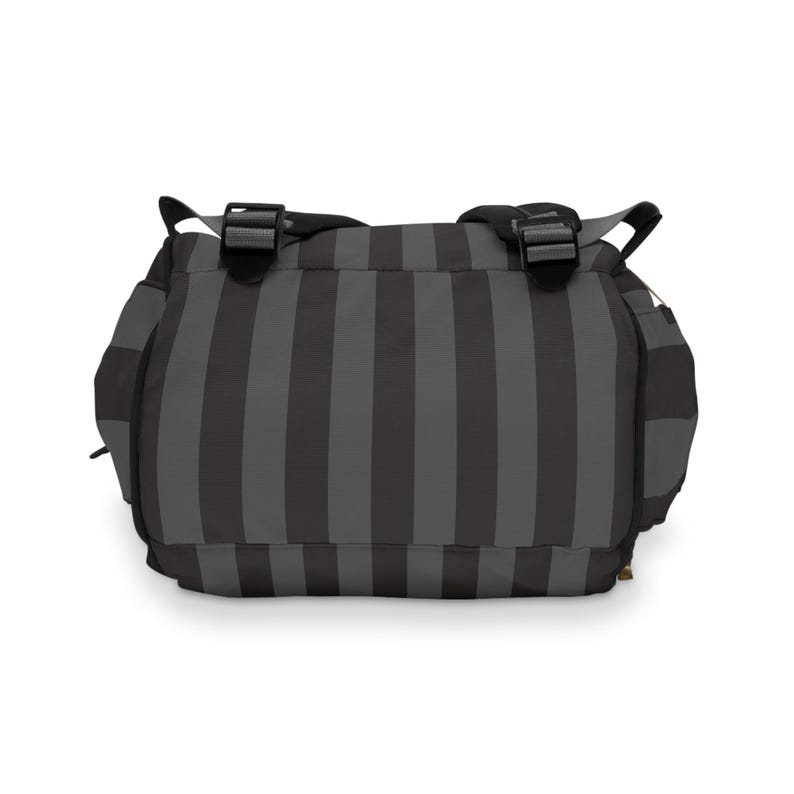 Striped Nylon Diaper Backpack, Baby Goth Nappy Bag image 5