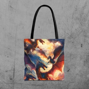 Dragon Tote Bag - Mythical Creatures, Fantasy Lover Gift, Reusable Shopping Bag, Magical Dragon Art, Book Lover Tote, Dungeons and Dragons
