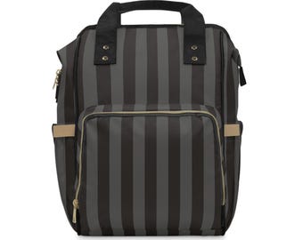 Mochila de nailon a rayas para pañales, bolsa de pañales Baby Goth
