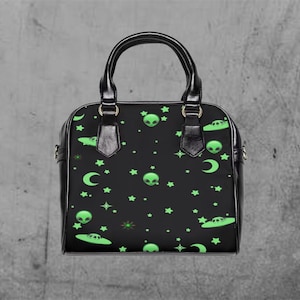 Alien Handbag Purse Shoulder Bag Cute Scifi Martian Invasion