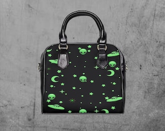 Bolsa de Ombro Alienígena: Bolsa Gótica Espacial, Moda Celestial