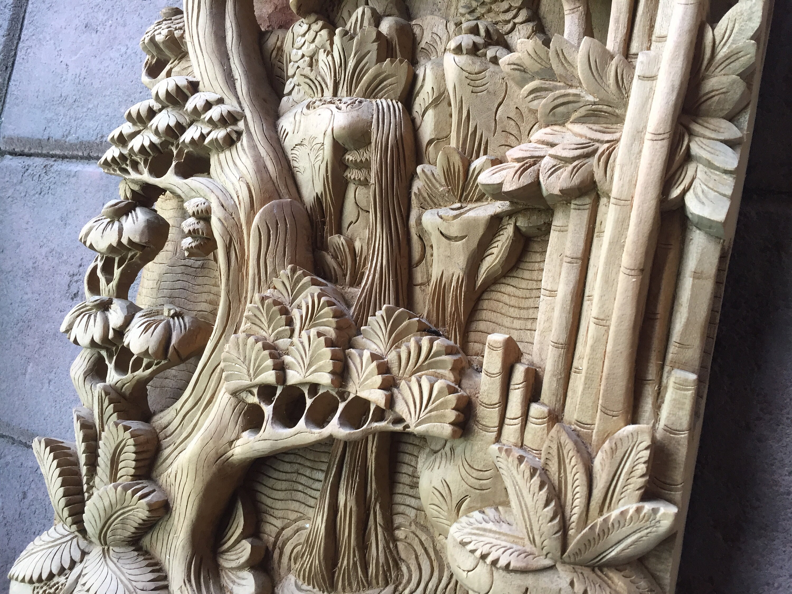 192 48 cm Natur balinesische Holz Wandbehang A21 | Etsy