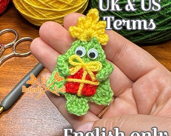 PDF Pattern Crochet Jolly Christmas Tree Applique * Crochet Pocket Hug Christmas Decoration Crochet KeyChain Fridge Magnet Gift RAOCK