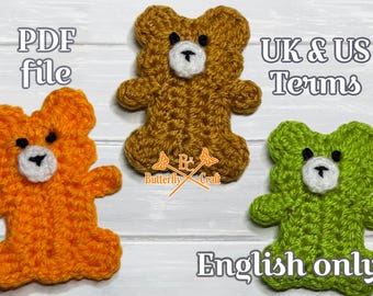 PDF Pattern Crochet Click Clack Teddy Bear Stress Relief Toy | DIY Crochet Gummy Bear Pattern | Easy Gummy Bear Pattern Keychains & Appliqué