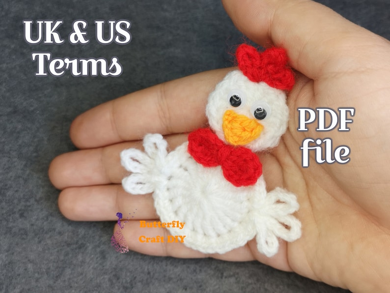 PDF Pattern Chicken Crochet Pocket Hug / Crochet Key Chain Etsy