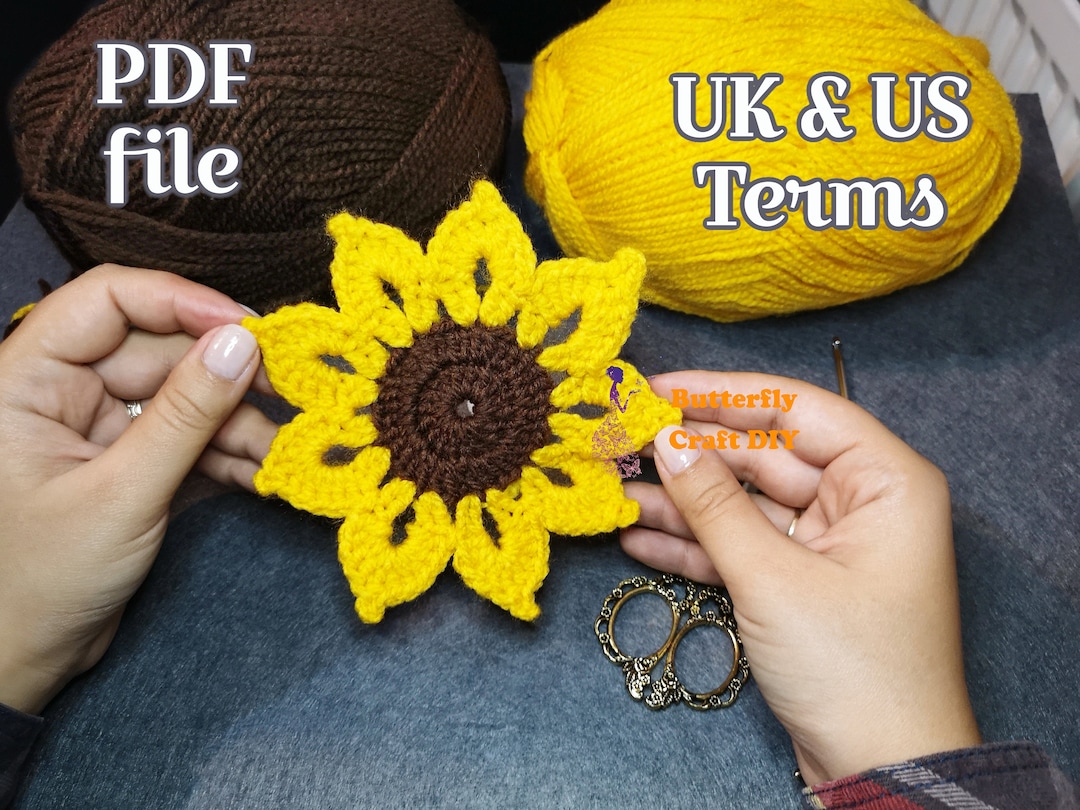 Crochet Sunflower Coasters Pattern, Easy Crochet PDF Pattern for ...