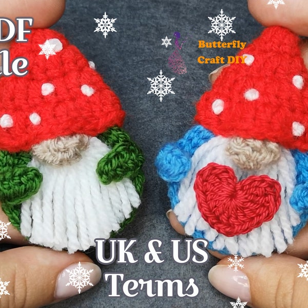 PDF Pattern Crochet Little Nordic Gnome Crochet Christmas Decoration Crochet KeyChain Gnome Fridge Magnet Gift