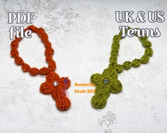 Crochet Rosary Cross Pattern PDF File / Easy Pattern No Cutting Yarn / Crochet Rosario Cross For Christmas Decoration Crochet Bookmark
