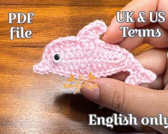 PDF Pattern Crochet Click Clack Dolphin  | DIY Crochet Sea Animal Pattern | Easy DOLPHIN Pattern for Keychains & Appliqué