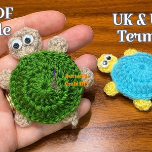 PDF Häkeln Schildkröte / Häkeln Mini Schildkröte Schlüsselanhänger DIGITAL PDF Pattern / Häkeln Pocket Hug Pattern / Kleine Schildkröte häkeln