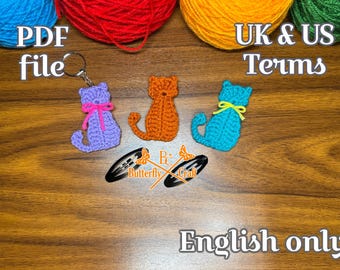 PDF Pattern Crochet Click Clack Cat Stress Relief Toy | DIY Crochet Cat Pattern | Easy Cat Pattern for Keychains & Appliqué |