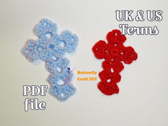 Crochet Cross Pattern PDF Easy Pattern No Cutting Yarn Crochet Granny Cross For Christmas Decoration Crochet Bookmark Crochet Keychain