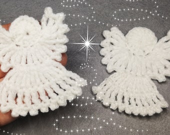 PDF Crochet Angel ornament pattern / Crochet Angel Applique / Crochet Angel Keychain / Crochet Angel Bookmark PDF Digital Pattern Easy RAOCK