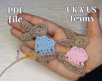 Crochet Rabbit Pattern PDF, Crochet bunny applique pattern / easter crochet pattern / easter bunny applique / instant download crochet file