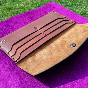 LONG WALLET, Cartera larga de cuero personalizada, cartera de las mujeres, cartera de hombres, cartera de cuero para el hombre para las mujeres! ¡Cartera de cuero hecha a mano! Con caja.