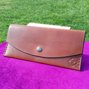 Monedero largo personalizado, cartera larga de cuero, cartera de mujeres, cartera de hombres, cartera de cuero para el hombre para las mujeres! Cartera de cuero hecho a mano! Con caja.