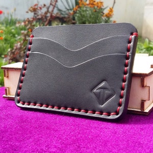 Kartenhalter, peronalisierte Brieftasche, Leder Brieftasche, Geschenk für ihn, 100 % handgemachte Lederarbeit, Leder Brieftasche mit Holzkiste.