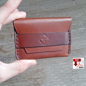 Leather Card holder PDF pattern, Minimalist card holder pattern, Pattern Template, Slim wallet