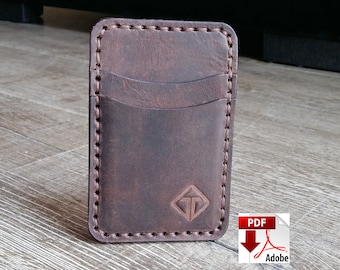 Leather patterns, card case pattern, PDF, download, leather craft patterns, leather  patterns, leather template