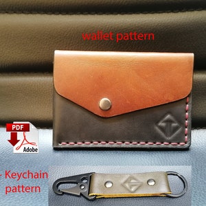 patrón billetera-Diy Pdf Cartera de cuero - Patrón Pdf -Patrón de billetera de cuero-Descarga instantánea de plantilla de patrón de bricolaje-Patrón de billetera minimalista