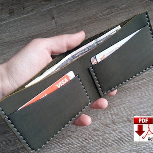 Diy Pdf Leather Wallet - Bifold Wallet Pattern - Pdf Pattern -Leather Wallet Pattern with Instruction -Instant Diy Pattern Template Download