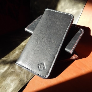 Monedero largo para el hombre para las mujeres! Cartera personalizada! Monedero Bifold para hombre, billetera minimalista, cartera de cuero! 100% cuero! ¡Trabajo completo hecho a mano!