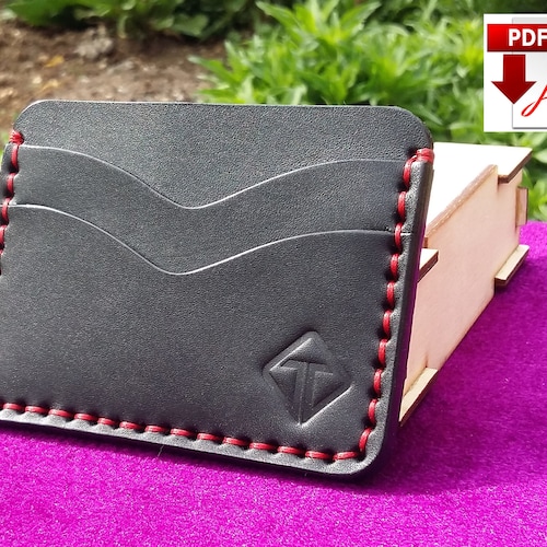 Leather Card Holder PDF Pattern Minimalist Card Holder Etsy