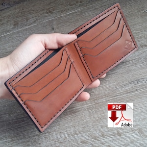 Diy Pdf Leder Brieftasche - Bifold Brieftasche Muster - Pdf Muster - Leder Brieftasche Muster-Diy Muster Vorlage Herunterladen-Minimalistische Brieftasche Muster