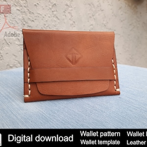 Patrón de tarjetero, Patrón de billetera de cuero, Patrón de artesanía en cuero, Patrón de tarjetero minimalista, Patrón de cuero, PDF de billetera, Plantilla.