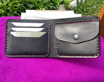 Handmade Leather Wallet, Personalized Wallet, MAN LEATHER WALLET, Bifold Wallet, handmade work ! Gift for him ! With a wooden box