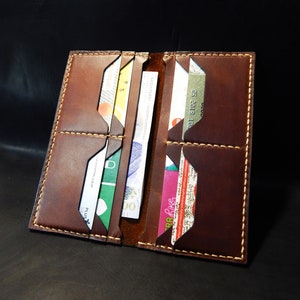 ¡LARGA WALLET! Monedero para hombre para las mujeres ! Monedero personalizado! ¡Cartera de cuero! 100% cuero ! ¡Trabajo completo hecho a mano! Monedero con caja!