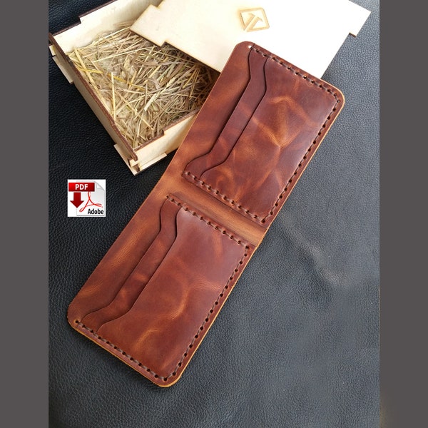 Diy Pdf Leather Wallet - Bifold Wallet Pattern - Pdf Pattern - Leather Wallet Pattern - Instant Diy Pattern Template Download