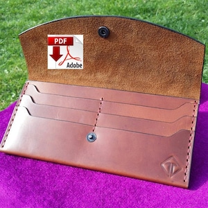 PDF long wallet pattern, Minimalist wallet pattern, Pattern Template, Slim wallet, long wallet, Wallet PDF( 7 pocket)