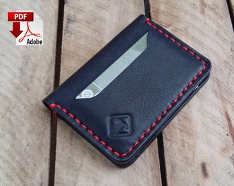 wallet pattern, leather bifold wallet, Minimalist wallet pattern, Pattern Template, Slim wallet. Leather Card holder PDF pattern.
