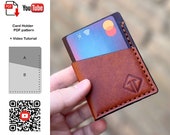 Leather Card Holder PDF Pattern, Minimalist Card Holder Pattern, Leather Pattern, Template, Slim Wallet Pattern, + Video Tutorial