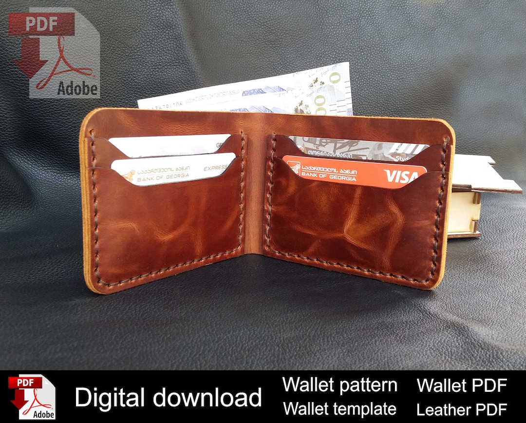 Wallet Pattern, Leather Pattern, Leather Template, Leathercraft Pattern ...