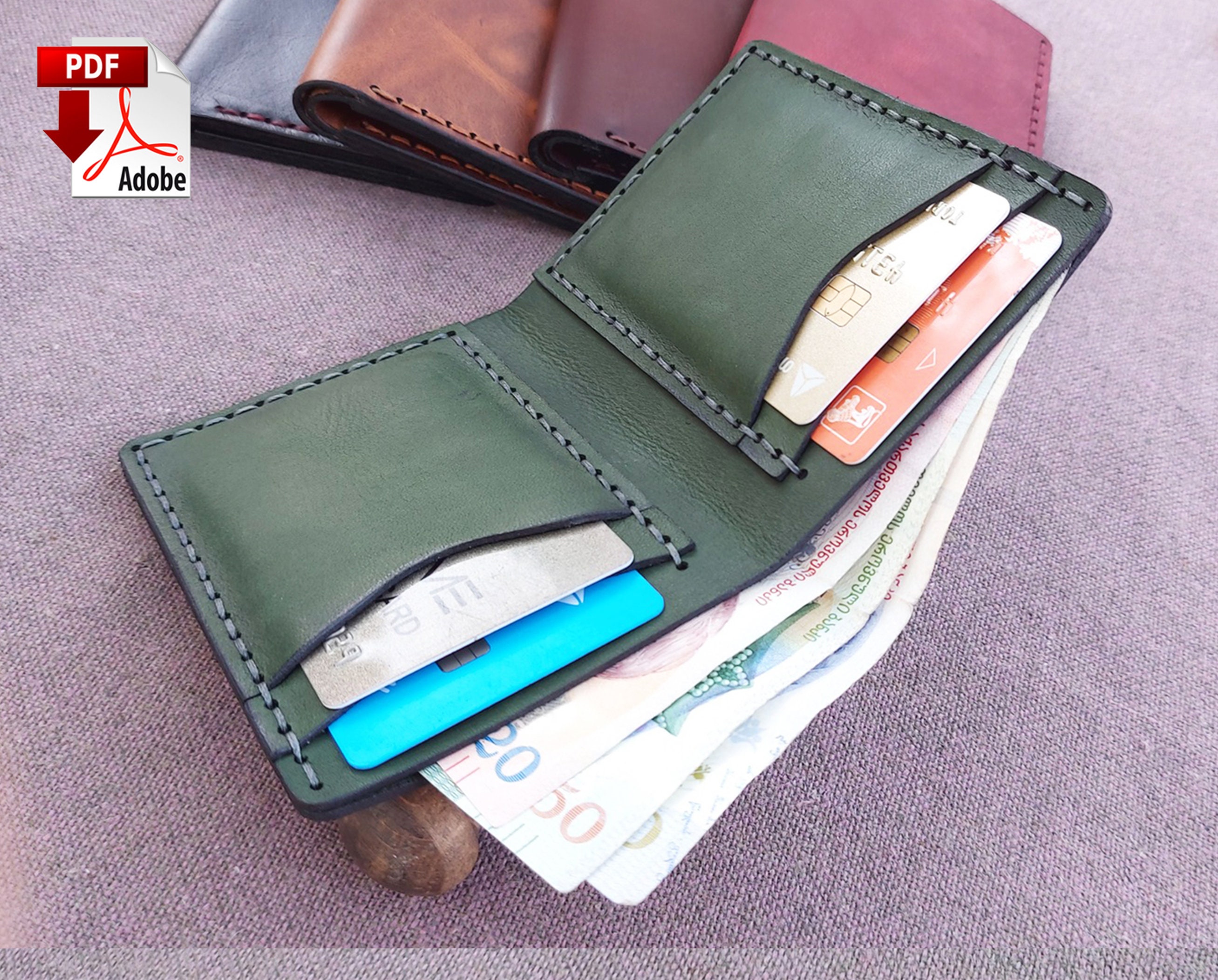 Bank Note Wallet Pattern Wallet Pattern PDF, Bifold Wallet Pattern, Wallet Pattern, Minimalist ...