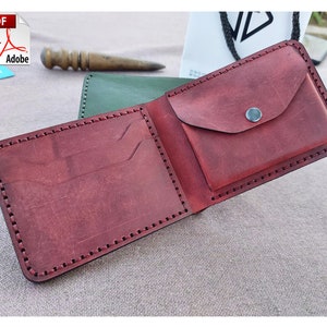 Patrón de cartera PDF, Patrón de cartera, Patrón de cartera plegable, Patrón de cartera minimalista, PDF de cartera, Plantilla de cartera, Patrón de artesanía en cuero, PDF
