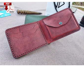 Patrón de cartera PDF, Patrón de cartera, Patrón de cartera plegable, Patrón de cartera minimalista, PDF de cartera, Plantilla de cartera, Patrón de artesanía en cuero, PDF