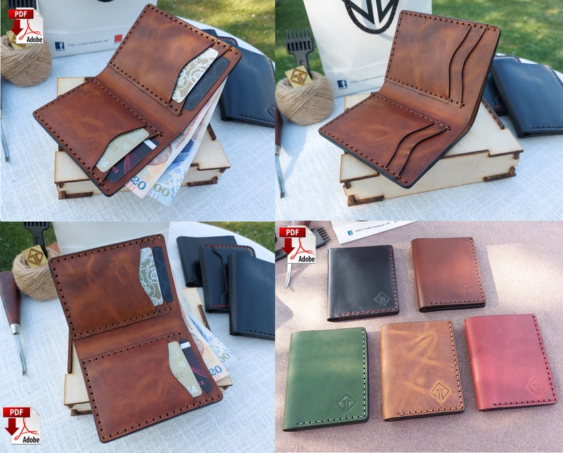 Set of 7 Leather Wallet Pattern, Leather Wallet PDF, Bifold Wallet pdf, Long Wallet Pattern, Card Holder PDF, Wallet pattern, PDf Pattern image 7