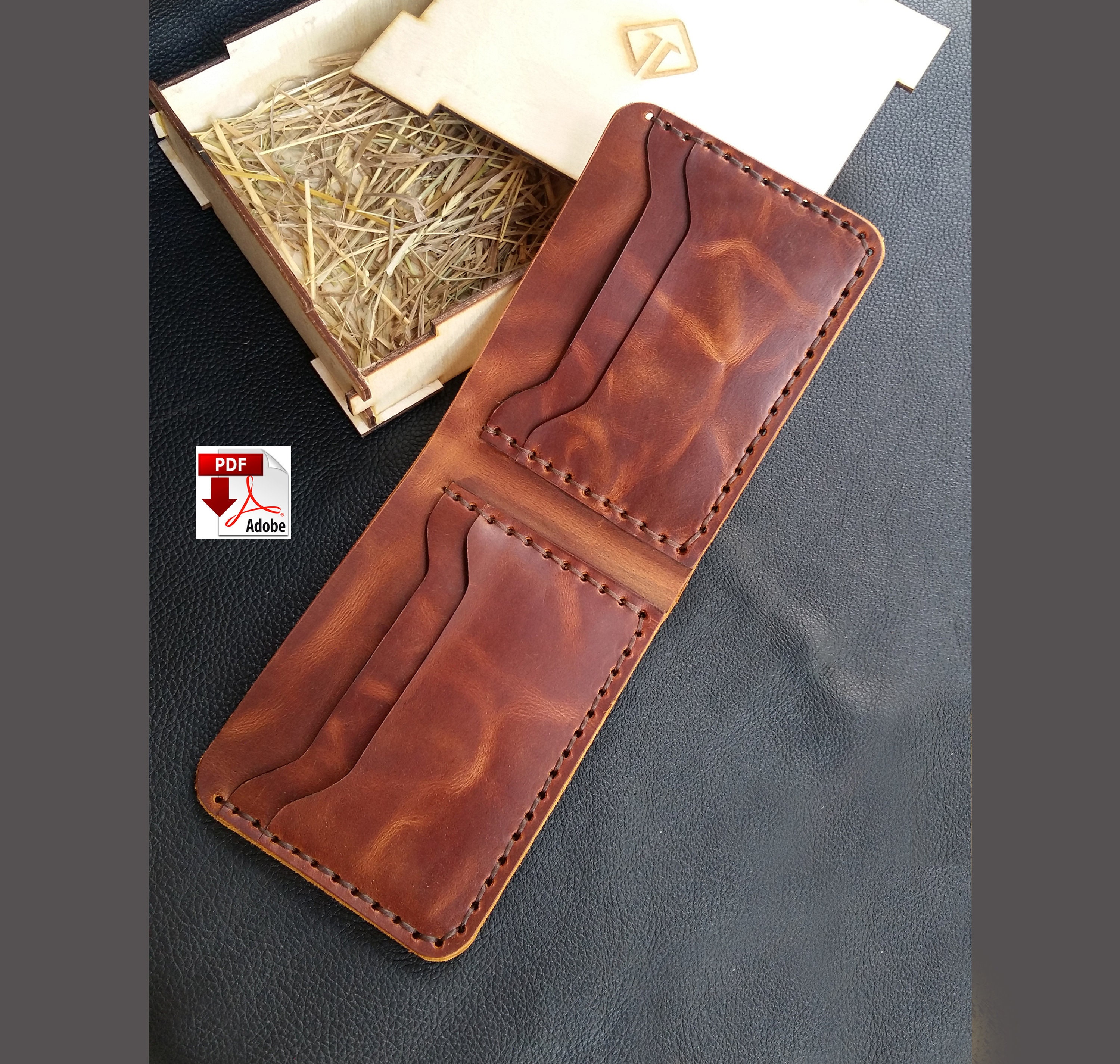 Leather Acrobat Money Clip Bi-Fold Wallet