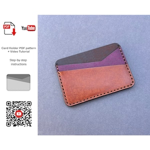 Porta-cartões de couro Padrão PDF, Carteira de couro PDF, Padrão de carteira, Padrão de carteira PDF, Padrão de carteira em PDF, Como fazer vídeo tutorial