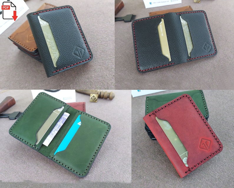 Set of 7 Leather Wallet Pattern, Leather Wallet PDF, Bifold Wallet pdf, Long Wallet Pattern, Card Holder PDF, Wallet pattern, PDf Pattern image 8