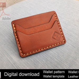 Patrón Cartera, Patrón tarjetero, Patrón cuero, Patrón marroquinería, Plantilla cuero, Cartera piel pdf, cartera piel, A4 PDF.